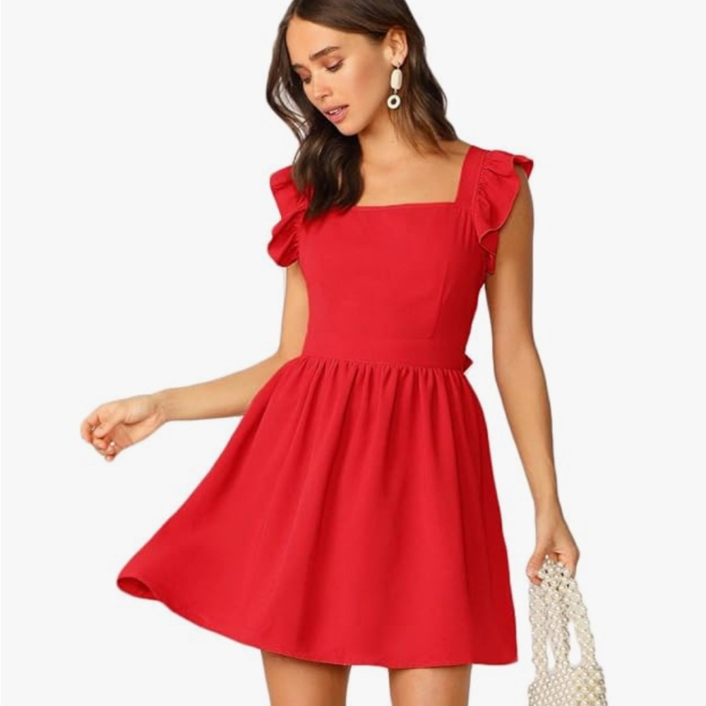 Red Ruffle Dress - Picture 7 of 7